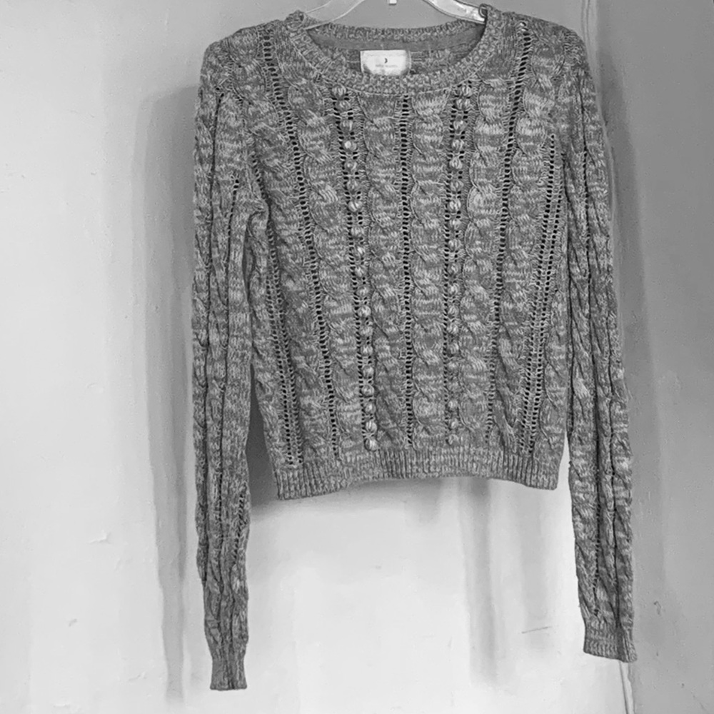 Accented Cable Knit Sweater